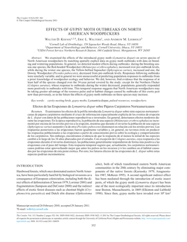 Effects of Gypsy Moth Outbreaks on North American Woodpeckers