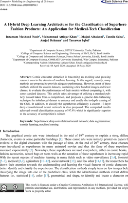 A Hybrid Deep Learning Architecture for the Classification of Superhero