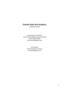 Granite State Arts Academy a Charter School