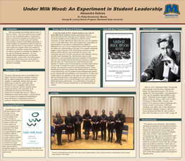 Under Milk Wood: an Experiment in Student Leadership Alexandra Holmes Dr