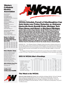 Western Collegiate Hockey Association WCHA Schedule, Pursuit Of
