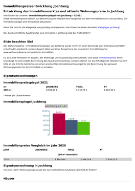 Immobilienpreise Jochberg