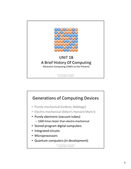 Generations of Computing Devices