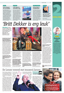 'Britt Dekker Is Erg Leuk'