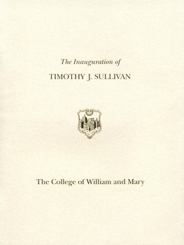 TIMOTHY J. SULLIVAN the College of William and Mary