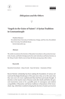 “Angels in the Guise of Saints”: a Syrian Tradition in Constantinople