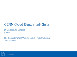 CERN Cloud Benchmark Suite