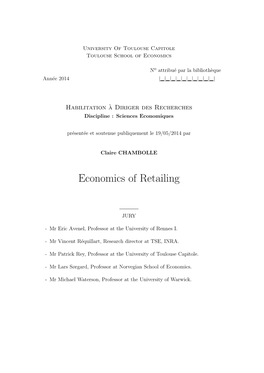 Economics of Retailing