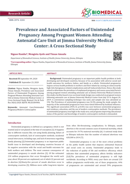 Prevalence and Associated Factors of Unintended Pregnancy Among