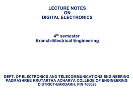 Digital Electronics