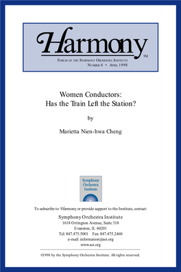 Women Conductors: Has the Train Left the Station?