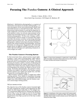 Focusing the Fundus Camera: a Clinical Approach 7