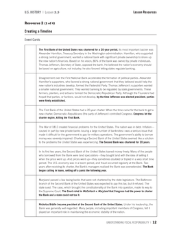 Resource 2 (1 of 4) Creating a Timeline