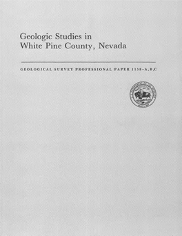 Geologic Studies in White Pine County, Nevada