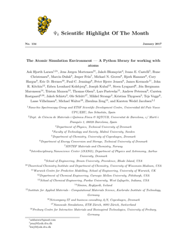 Ψk Scientific Highlight of the Month