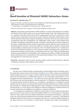 Bond Insertion at Distorted Si(001) Subsurface Atoms