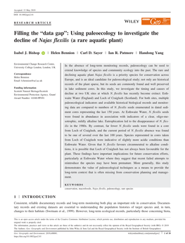 Using Paleoecology to Investigate the Decline of Najas Flexilis (A Rare Aquatic Plant)