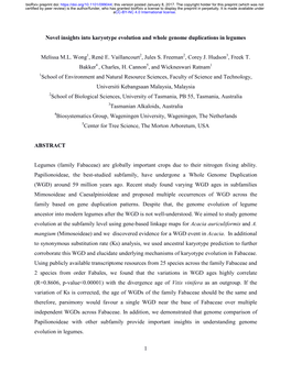 1 Novel Insights Into Karyotype Evolution and Whole Genome