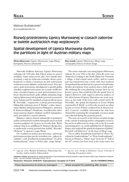 Rozwój Przestrzenny Lipnicy Murowanej W Czasach Zaborów W Świetle Austriackich Map Wojskowych