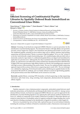 Efficient Screening of Combinatorial Peptide Libraries by Spatially