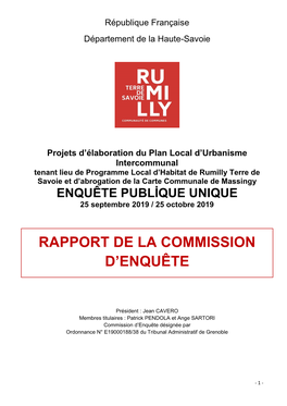 Rapport De La Commission D'enquête