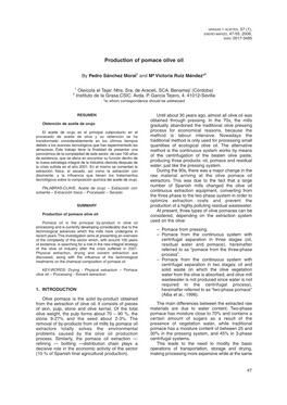 Production of Pomace Olive Oil