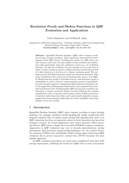 Resolution Proofs and Skolem Functions in QBF Evaluation and Applications