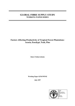 Global Fibre Supply Study Working Paper Series