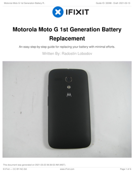 Motorola Moto G 1St Generation Battery Replacement