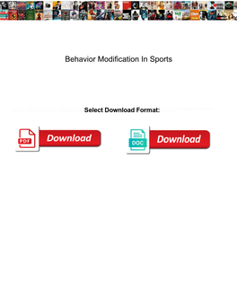 Behavior Modification in Sports