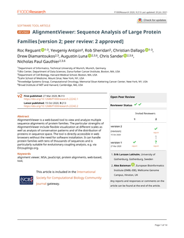 Alignmentviewer: Sequence Analysis of Large Protein Families[Version 2