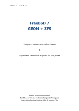 Freebsd 7 GEOM + ZFS