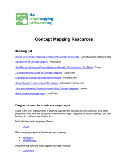 Concept Mapping Resources