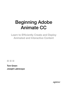 Beginning Adobe Animate CC