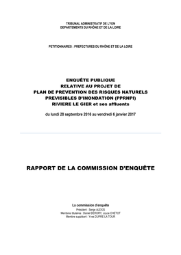 Rapport De La Commission D'enquête