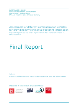 Final Report on the Assessment of Different