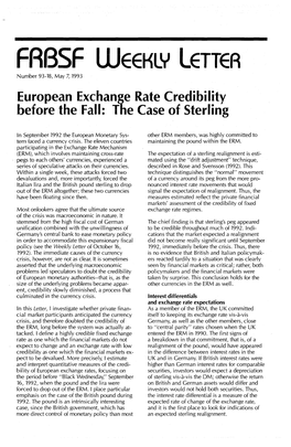 European Exchange Rate Credibility Before the Fall: the Case of Sterling