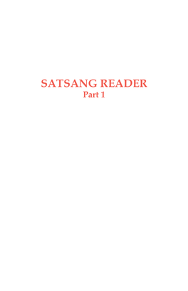 SATSANG READER Part 1