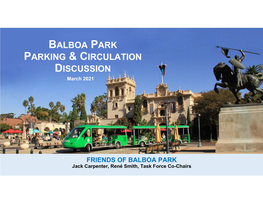 Balboa Park Parking & Circulation Discussion