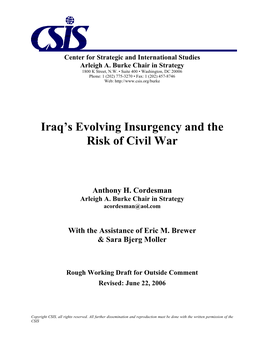 Iraq's Evolving Insurgency and the Risk of Civil