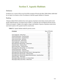 Section 5. Aquatic Habitats