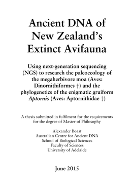 Ancient DNA of New Zealand's Extinct Avifauna