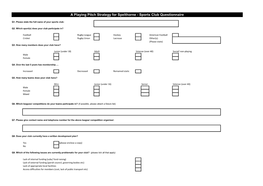 A Playing Pitch Strategy for Spelthorne - Sports Club Questionnaire