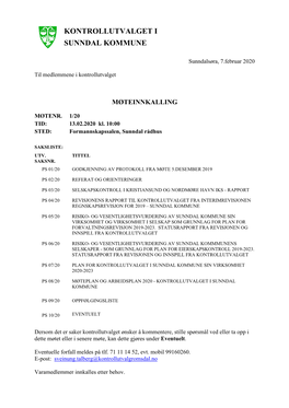 Kontrollutvalget I Sunndal Kommune