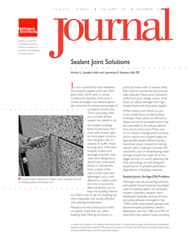 Sealant Joint Solutions