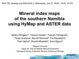 Hymap and ASTER Data