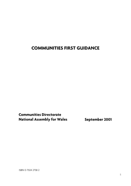 Communities First Guidance