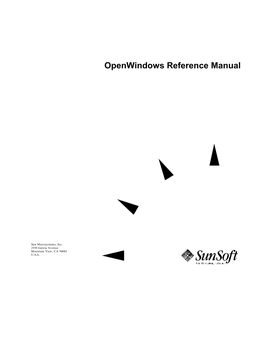 Openwindows Reference Manual