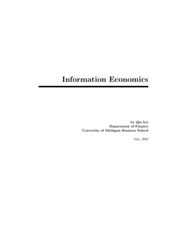 Information Economics