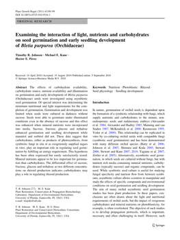 Johnson 2011 Light Temperature Bletia Purpurea